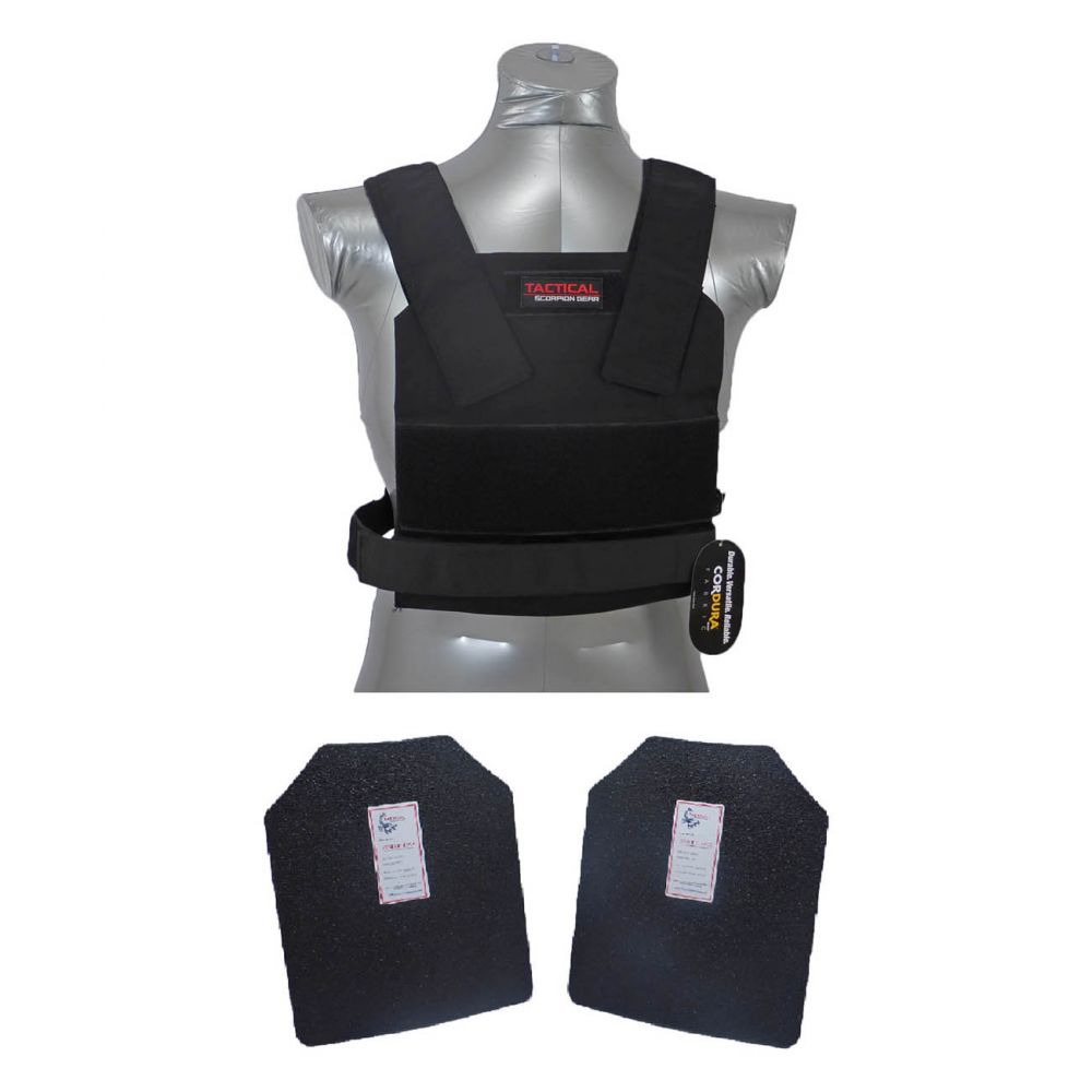 Details about   Tactical Scorpion Level IIIA Body Armor Pair Hard 10x12 6x8 PlatesStops .44 